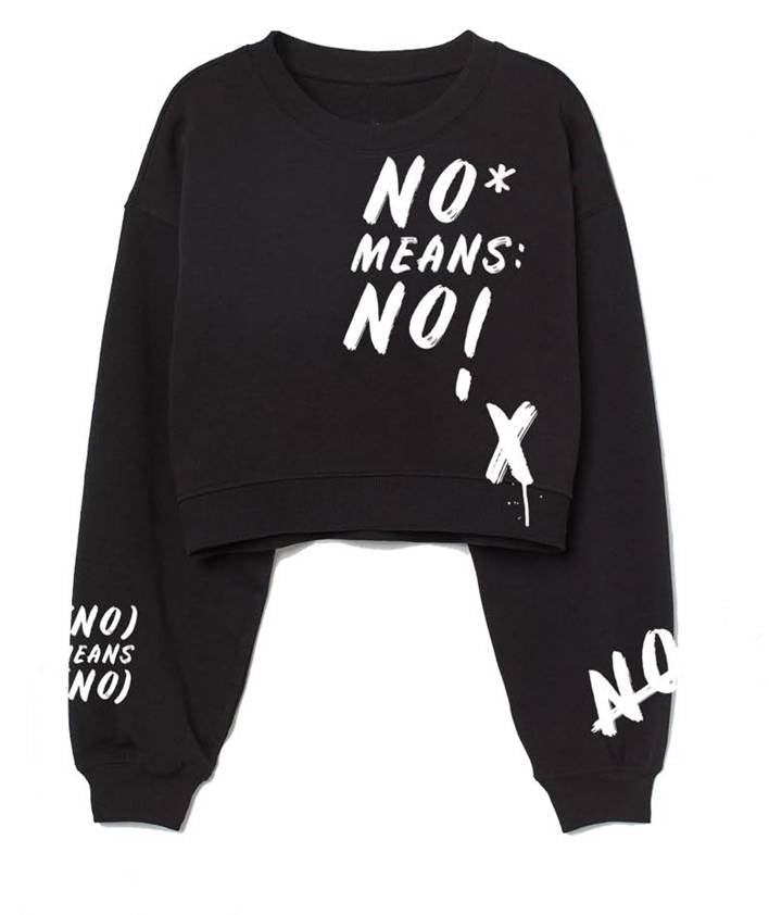 “No Means No” Crop Top Sweatshirt