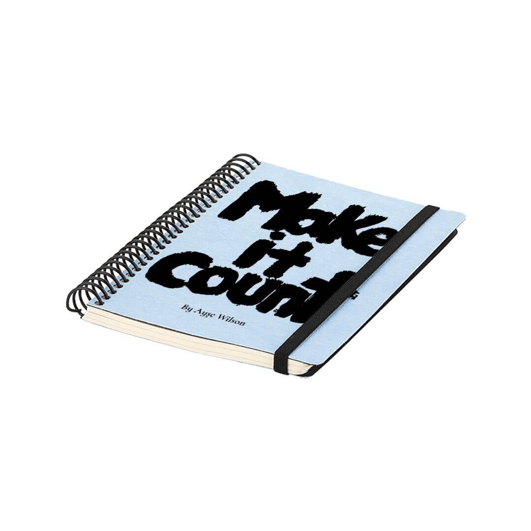 Make It Count Light Blue Spiral Thermoleather Soft Cover Notebook