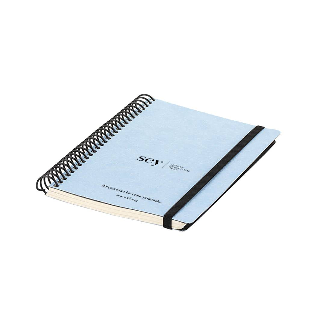 Make It Count Light Blue Spiral Thermoleather Soft Cover Notebook