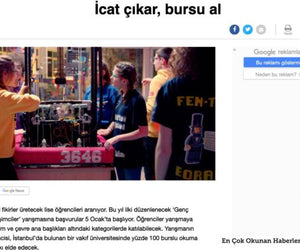 Come up with an invention and get a scholarship (Hurriyet)