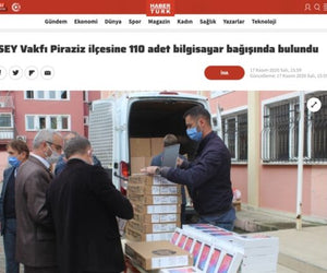 SEY Foundation donated 110 computers to Piraziz district (Habertürk)