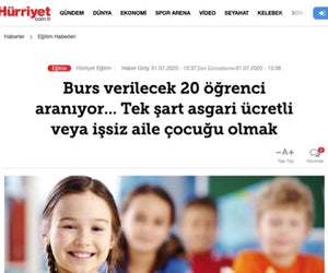 20 students to be given scholarships are being sought... (Hürriyet)