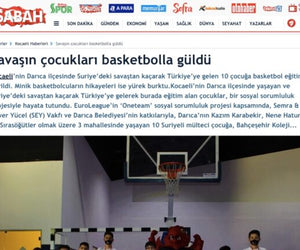 Children of war laughed with basketball (Sabah)