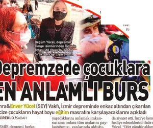 The most meaningful scholarship for earthquake victim children - (Sabah)