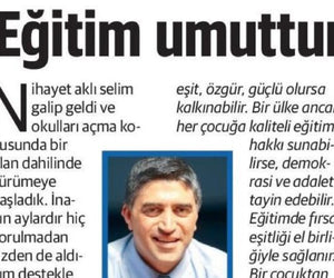 Education is hope (Yeni Şafak)