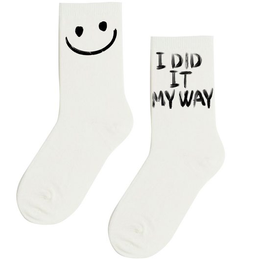 “I Did It My Way” White Socks