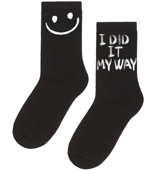 “I Did It My Way” Black Socks